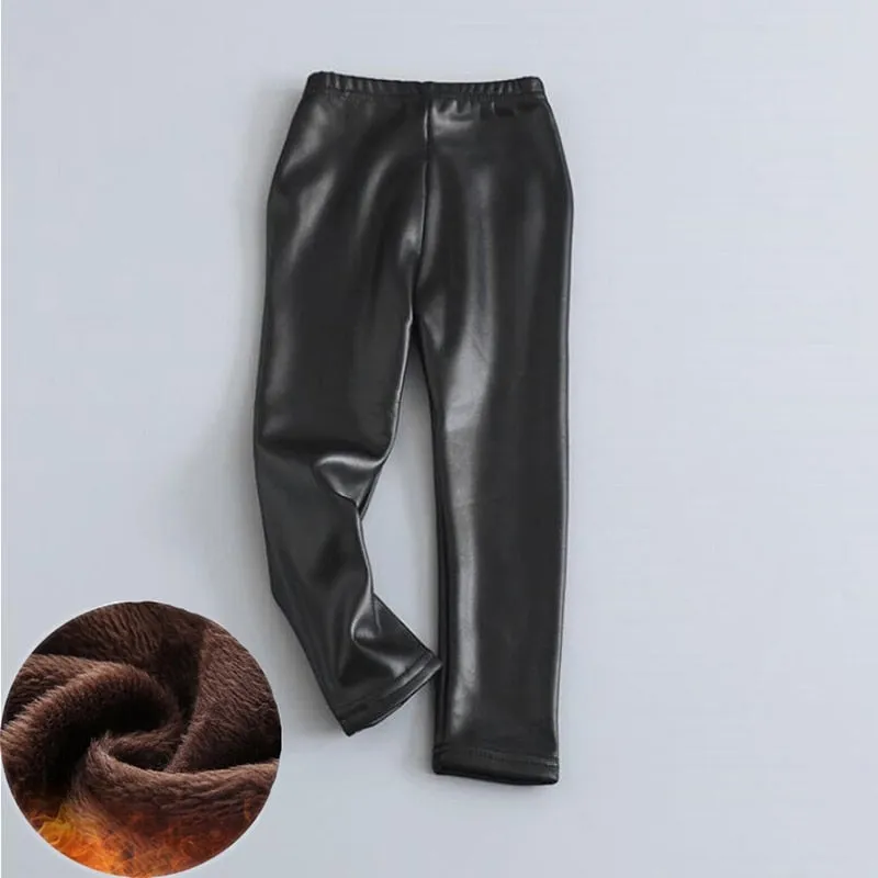 Kids Thick Velvet Leggings Pants Children's Warm Trousers