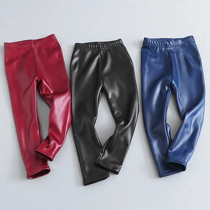 Kids Thick Velvet Leggings Pants Children's Warm Trousers