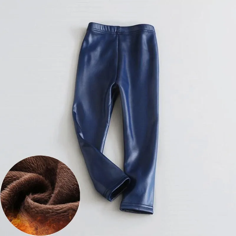 Kids Thick Velvet Leggings Pants Children's Warm Trousers