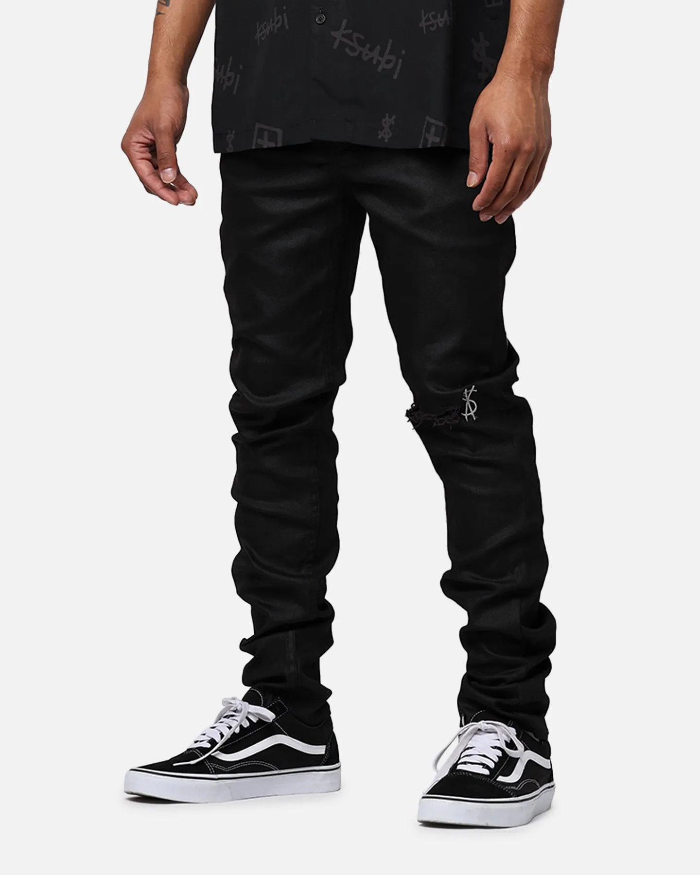 Ksubi Chitch Waxed Silver Jeans Black