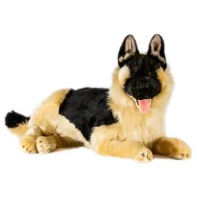 Large Plush German Shepherd Black Face Stuffed Dog Lifelike Handmade