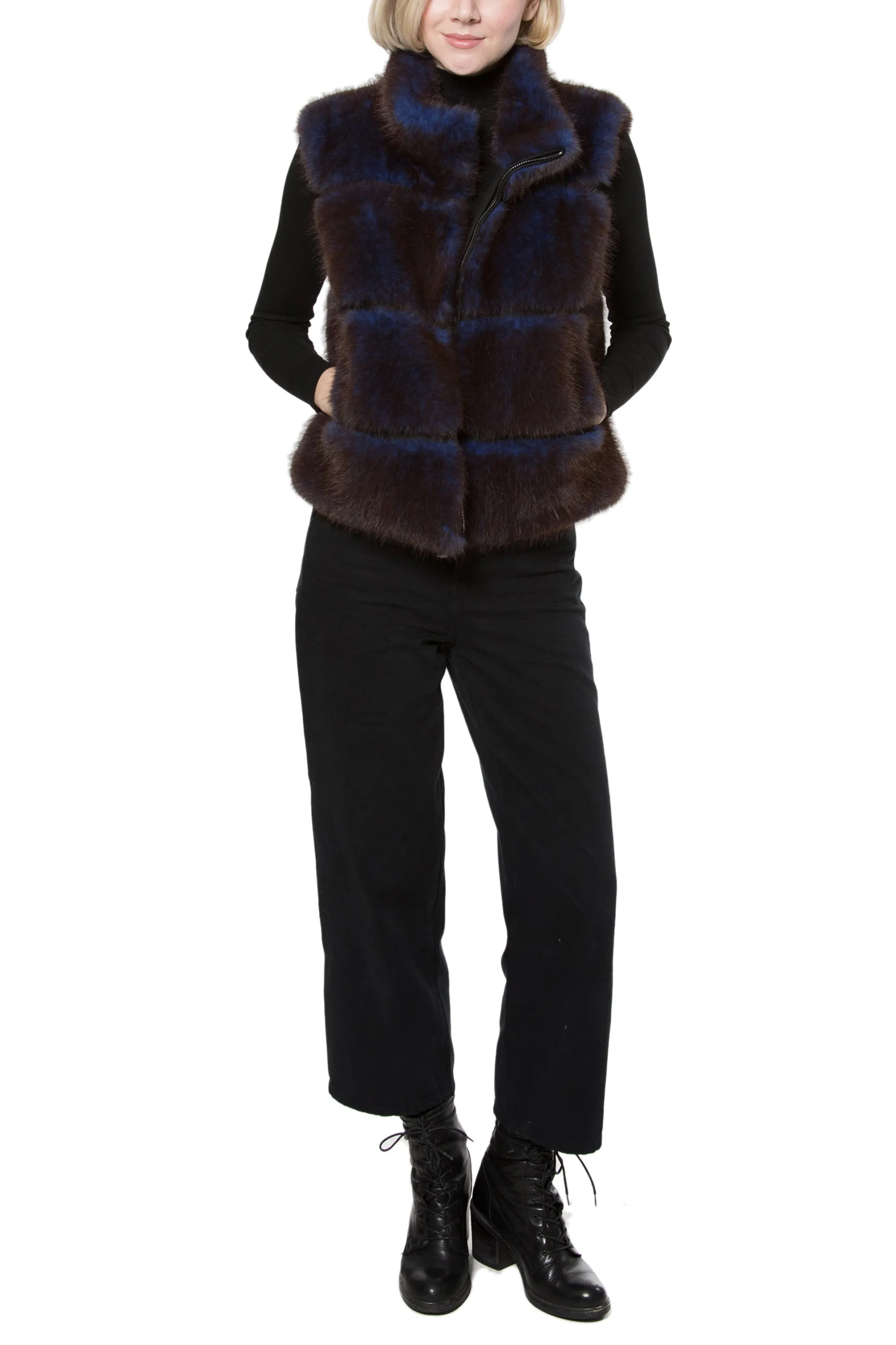 LEO - Faux Fur Two Tone Vest