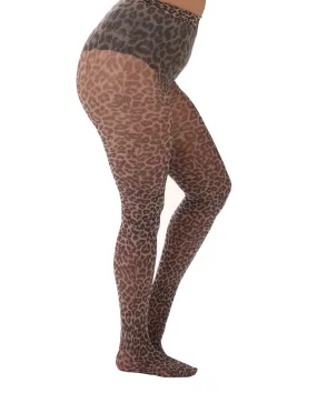 Leopard Printed Curvy Super Stretch Tights