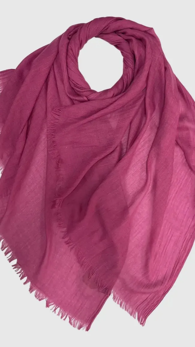 London Scarves Solid Fringe Lightweight Scarf - Multiple Colors