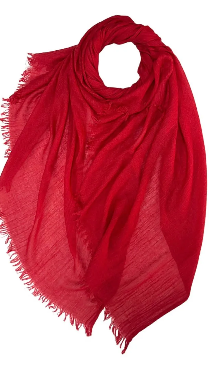 London Scarves Solid Fringe Lightweight Scarf - Multiple Colors