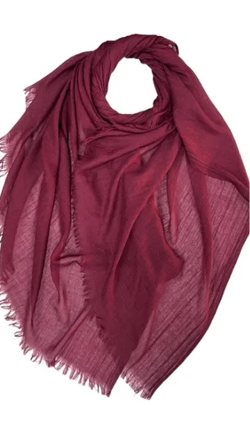 London Scarves Solid Fringe Lightweight Scarf - Multiple Colors