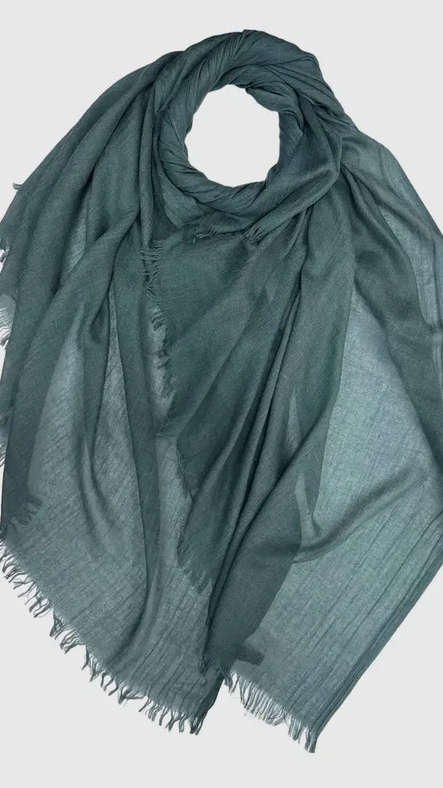 London Scarves Solid Fringe Lightweight Scarf - Multiple Colors