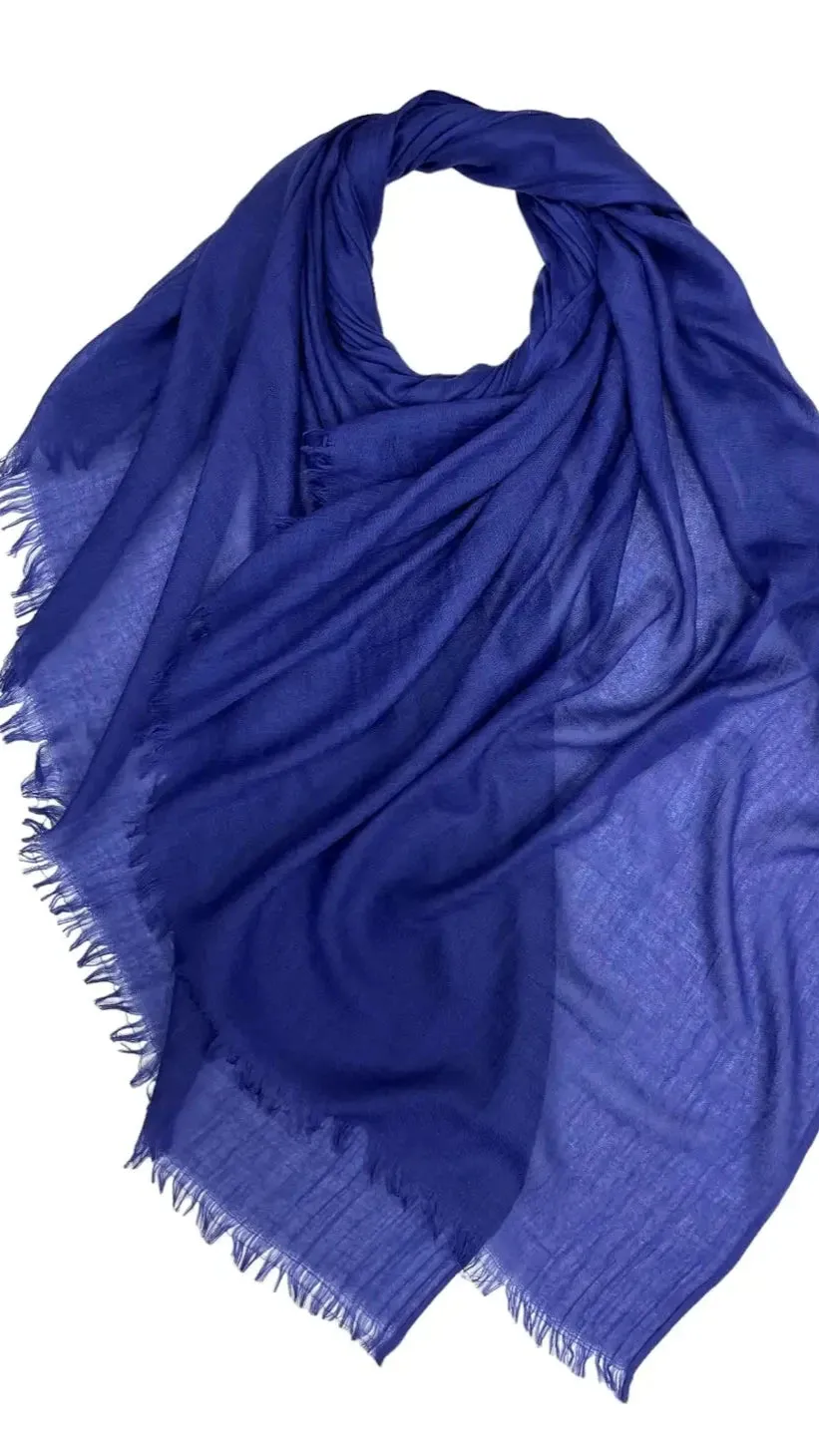 London Scarves Solid Fringe Lightweight Scarf - Multiple Colors