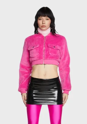 Magenta Must Come Down Cropped Jacket