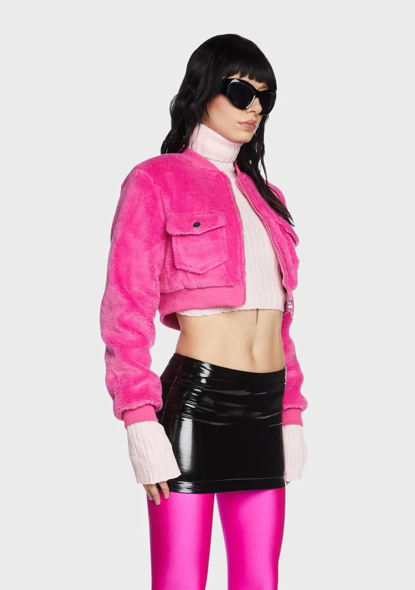 Magenta Must Come Down Cropped Jacket