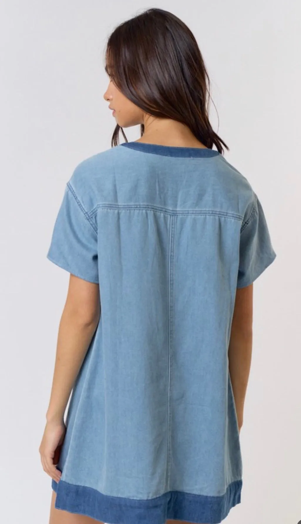 Mary 2 tone denim dress