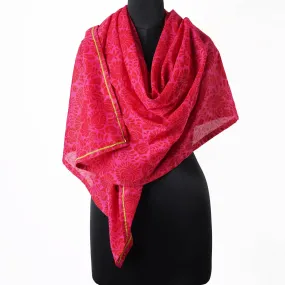 Matyo - Hot Pink printed cotton mulmul Summer Scarf