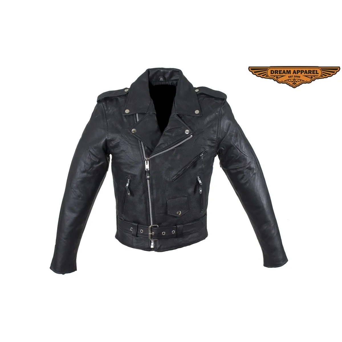 Men's Classic Motorcycle Jacket with Quilted Lining