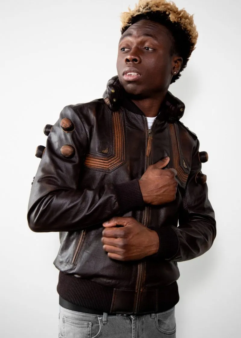 Men's Junkrat Steampunk Brown Leather Jacket