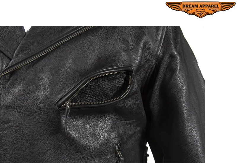 Mens Leather Jacket With Air Vents