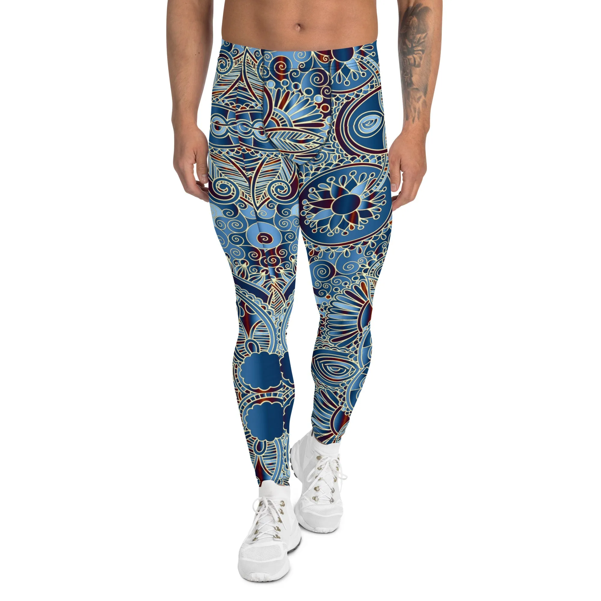 Men's Party Pants, Festival Tights, Men's Leggings, Gym Leggings, Wrestling Tights, Printed Leggings, Yoga Leggings, Blue, Grey Man Pants