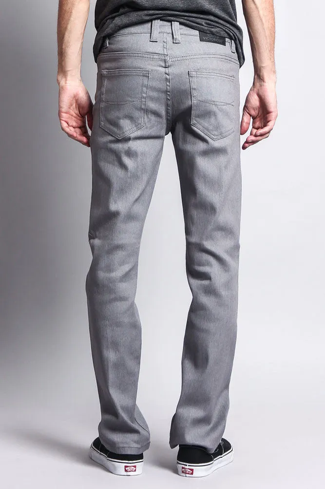 Men's Slim Fit Raw Denim Jeans (Grey)