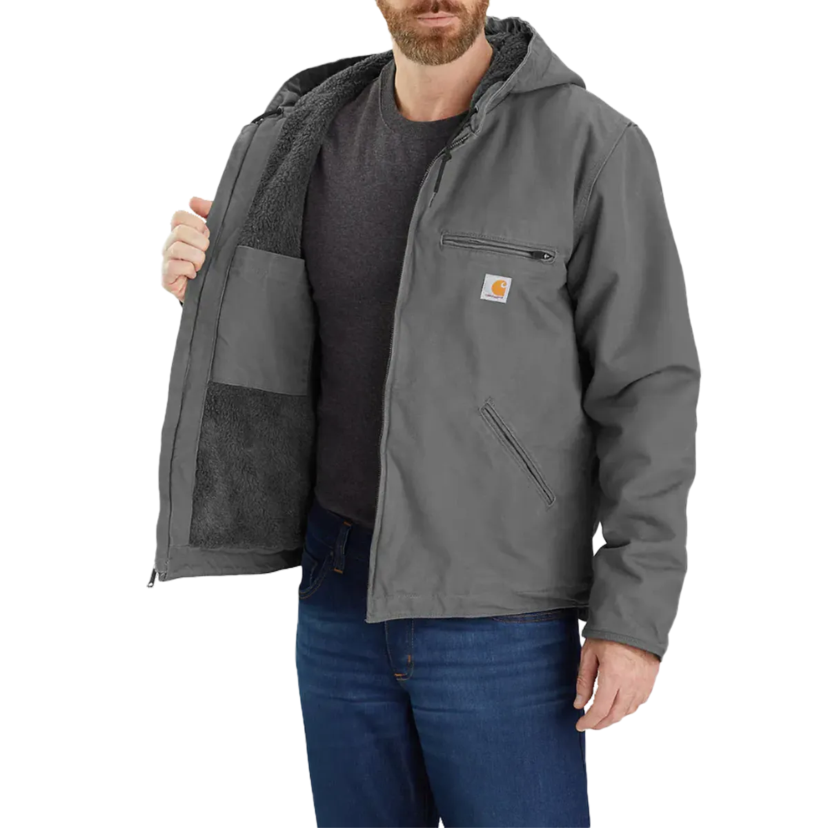 Men's Washed Duck Sherpa-Lined Jacket