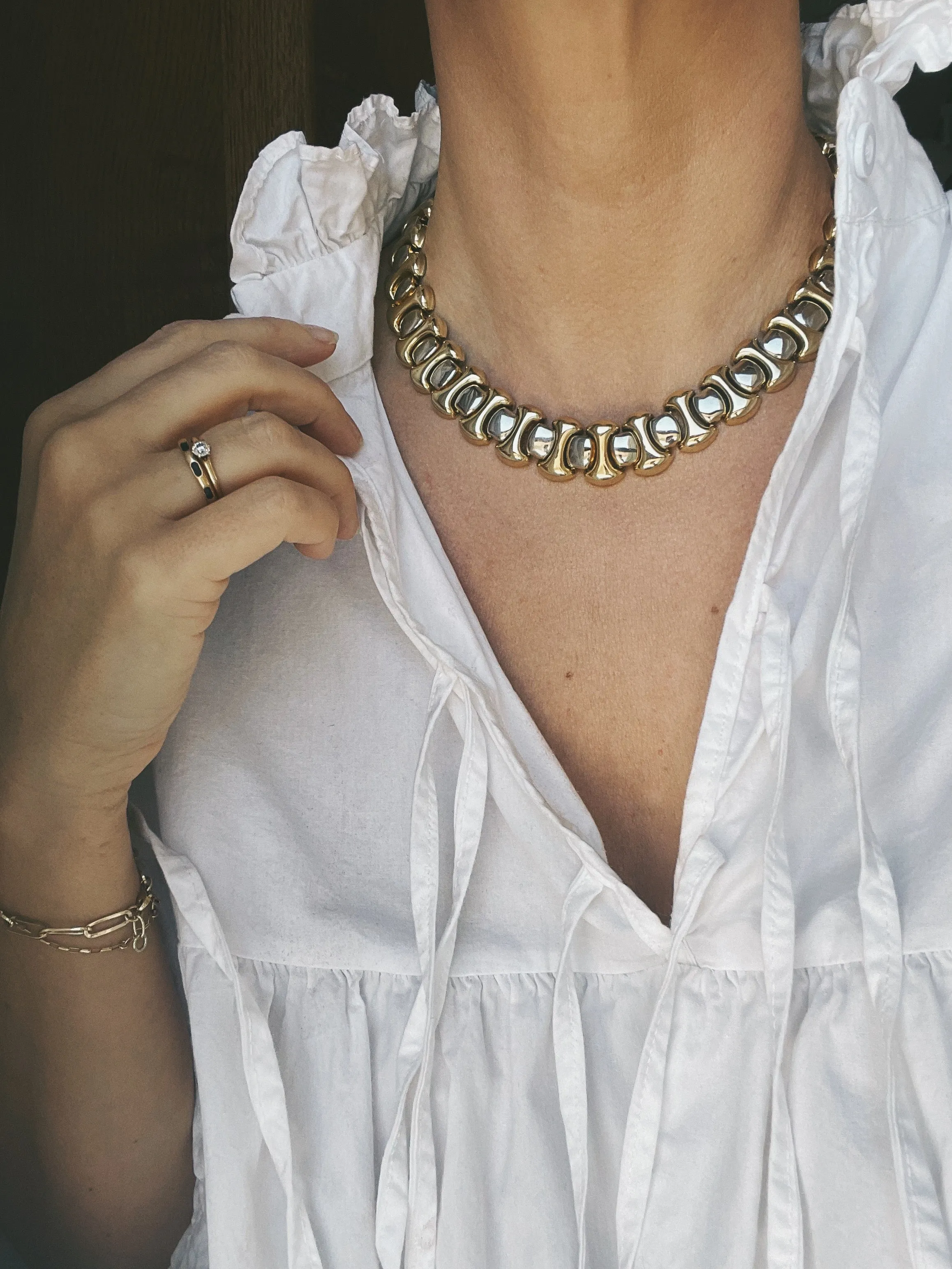 Mixed Metals Collar Necklace