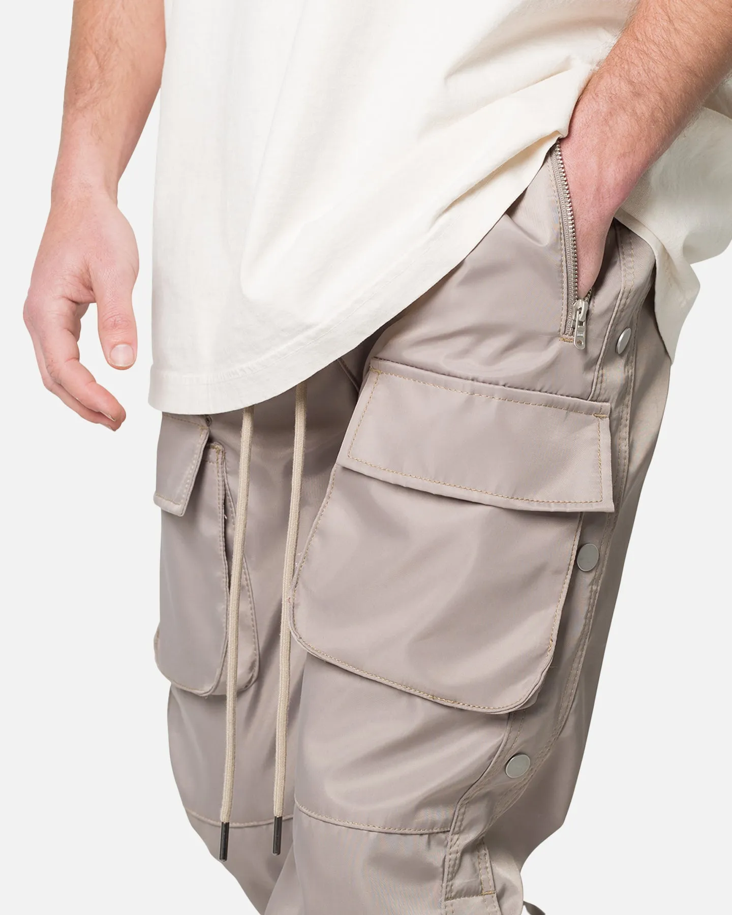 MNML Snap Front Cargo Pants Grey