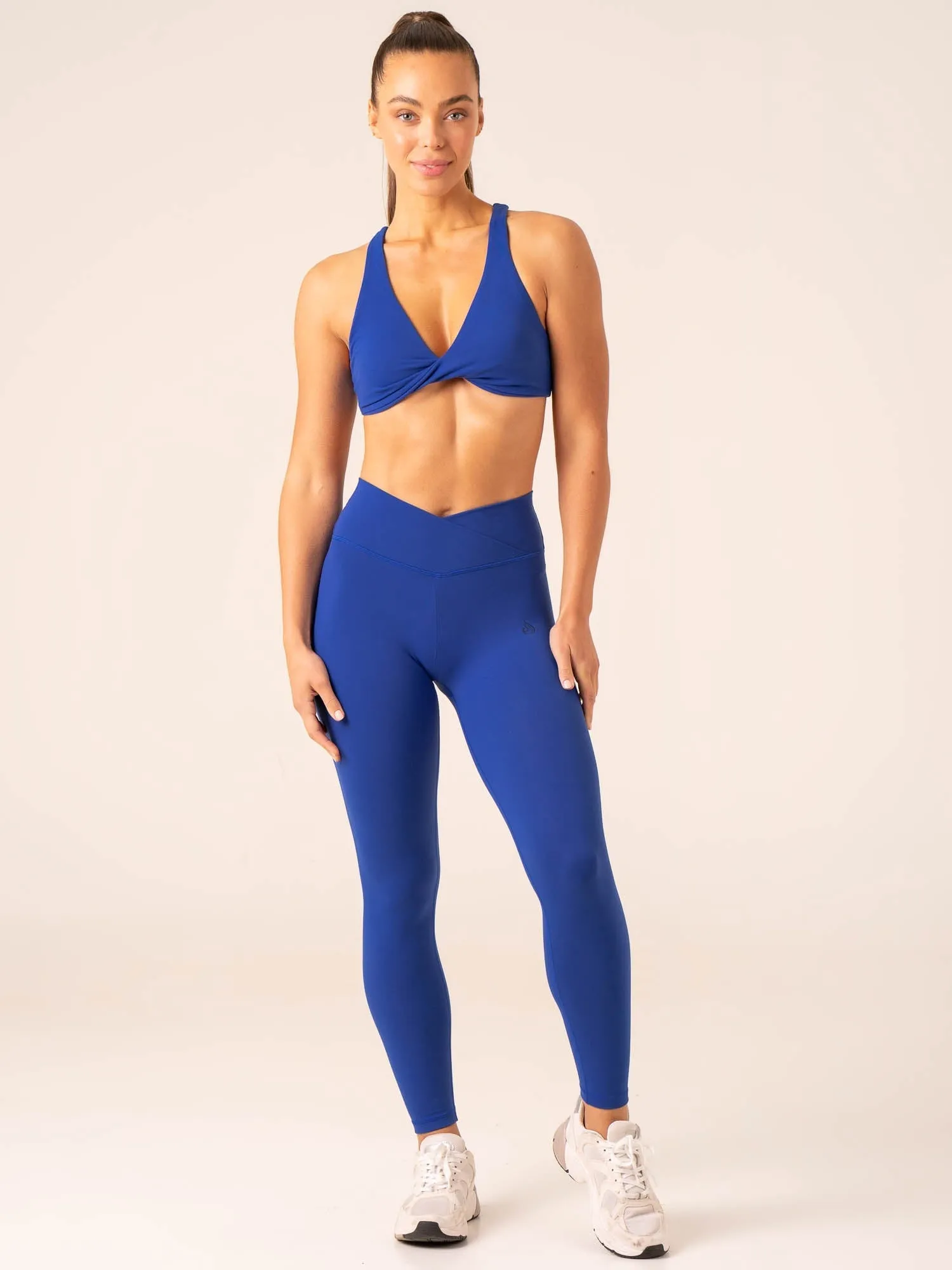 Momentum Cross Over Scrunch Leggings - Cobalt