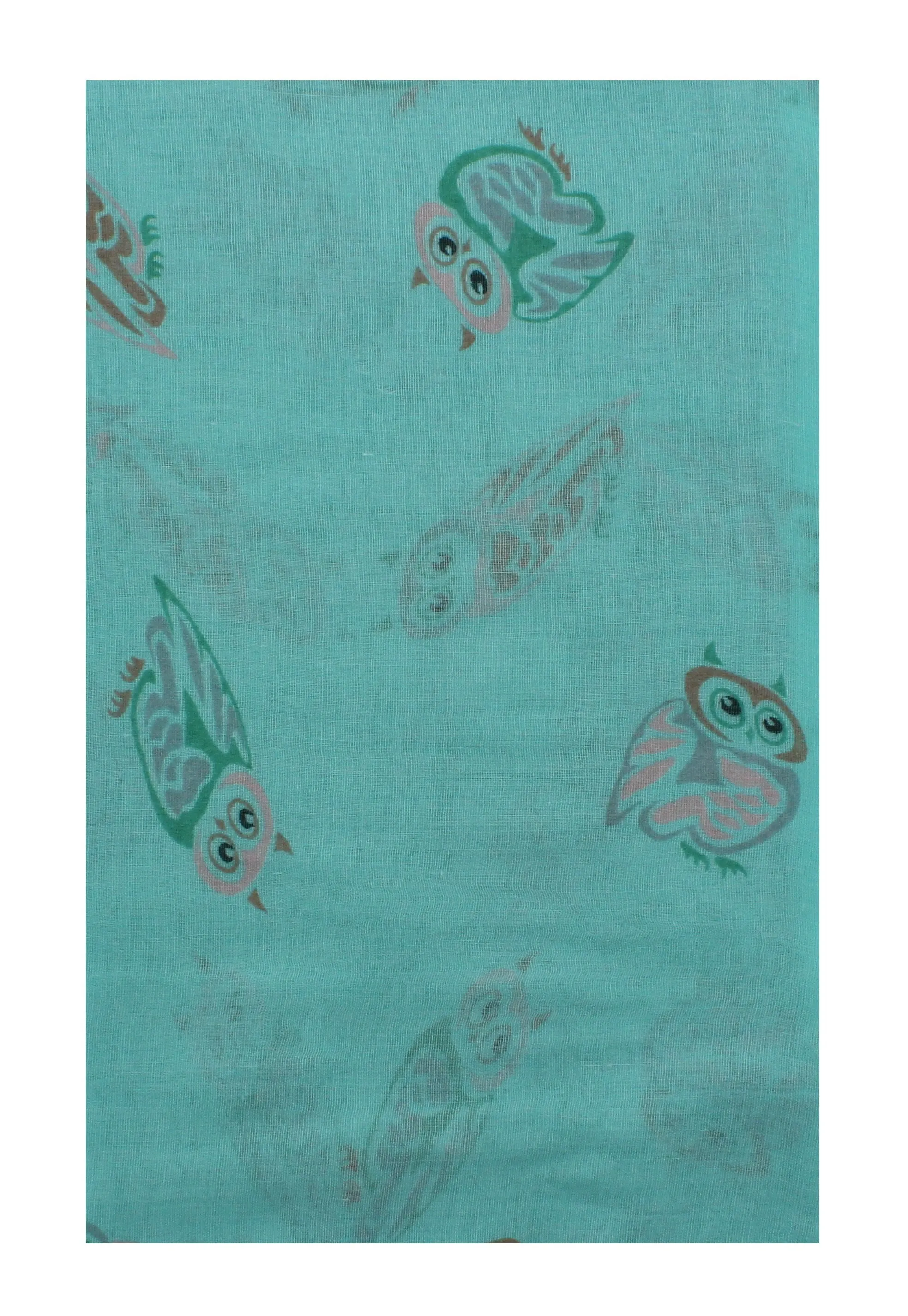 Multicolour Owl Print on Coloured Scarf