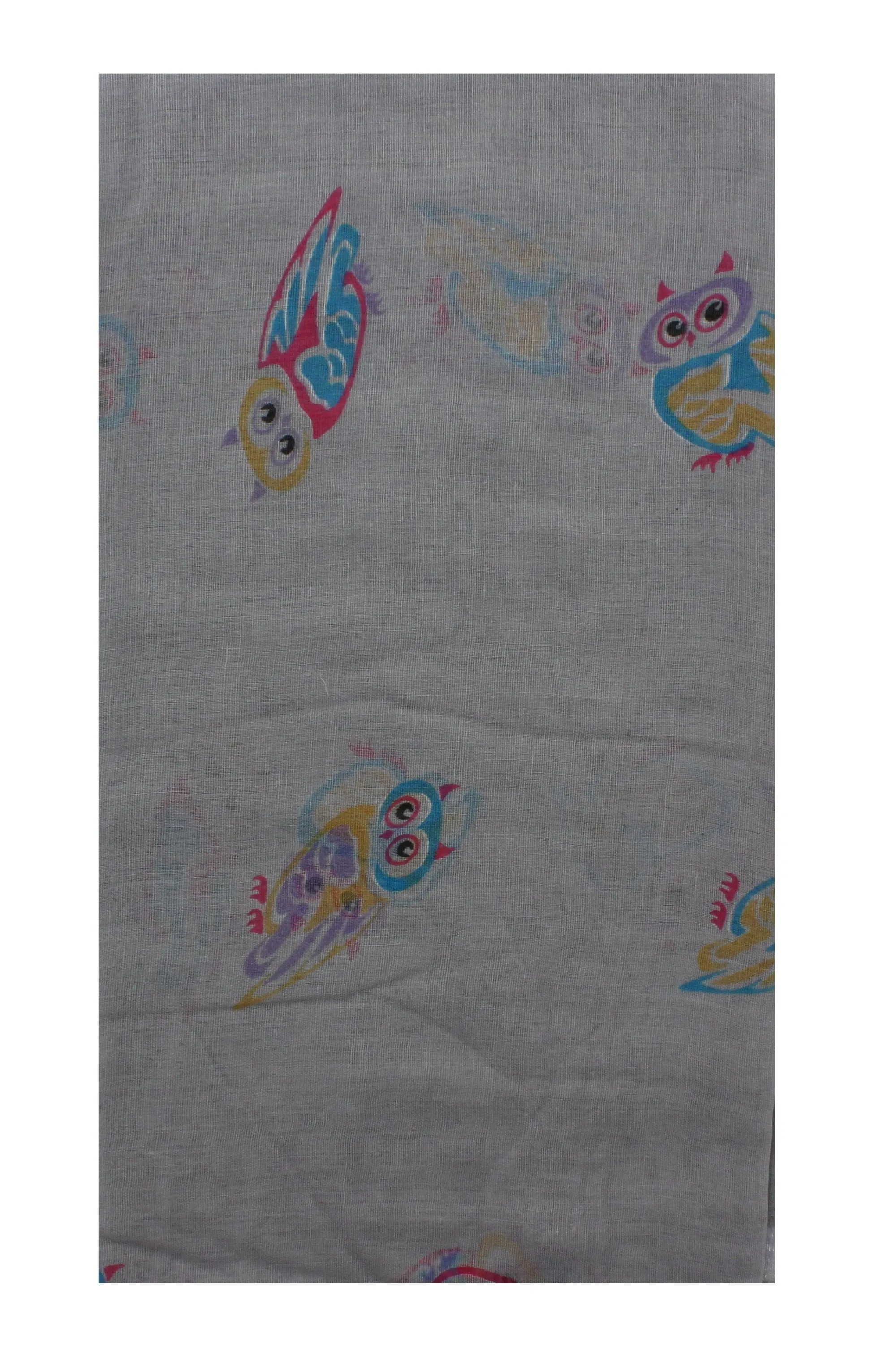 Multicolour Owl Print on Coloured Scarf