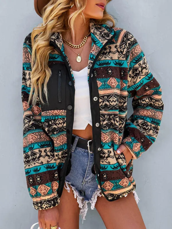 Native-Inspired Fleece Jacket for Casual Days