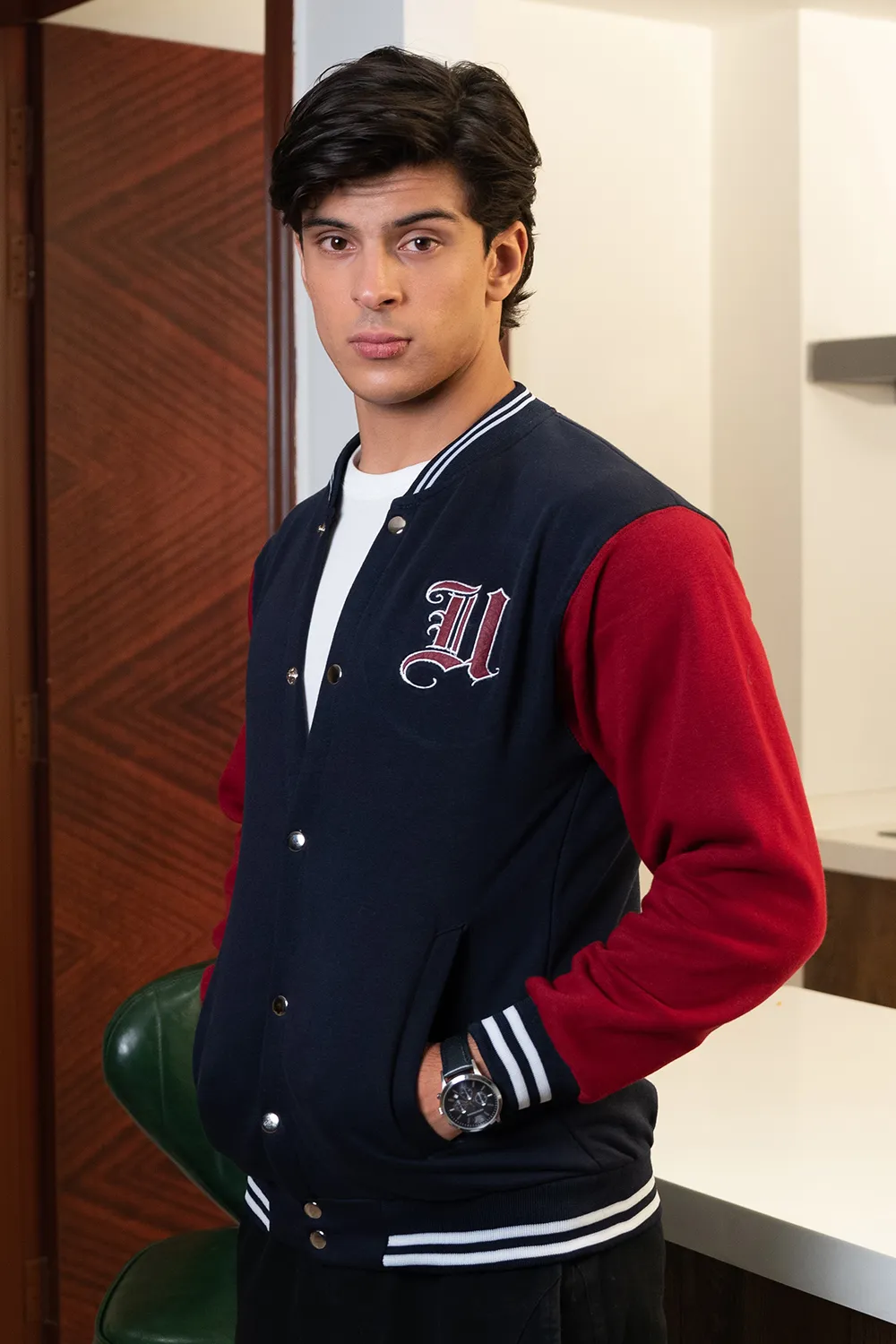 Navy Maroon Varsity Jacket