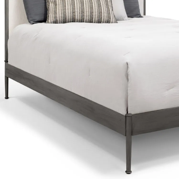 Nile Upholstered Iron Headboard with Metal Profile Platform Frame by Wesley Allen