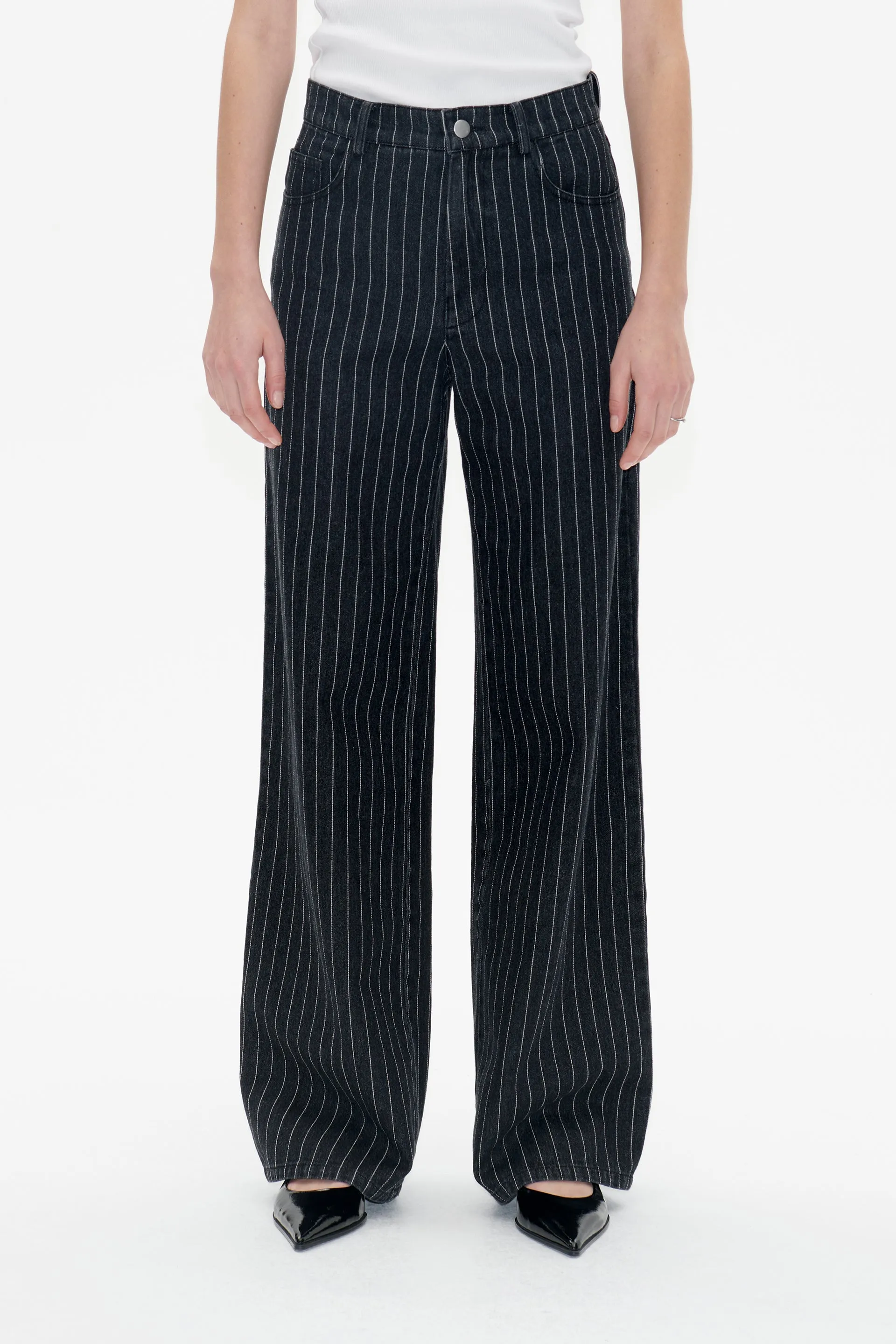 NINI | Black Pinstripe Denim