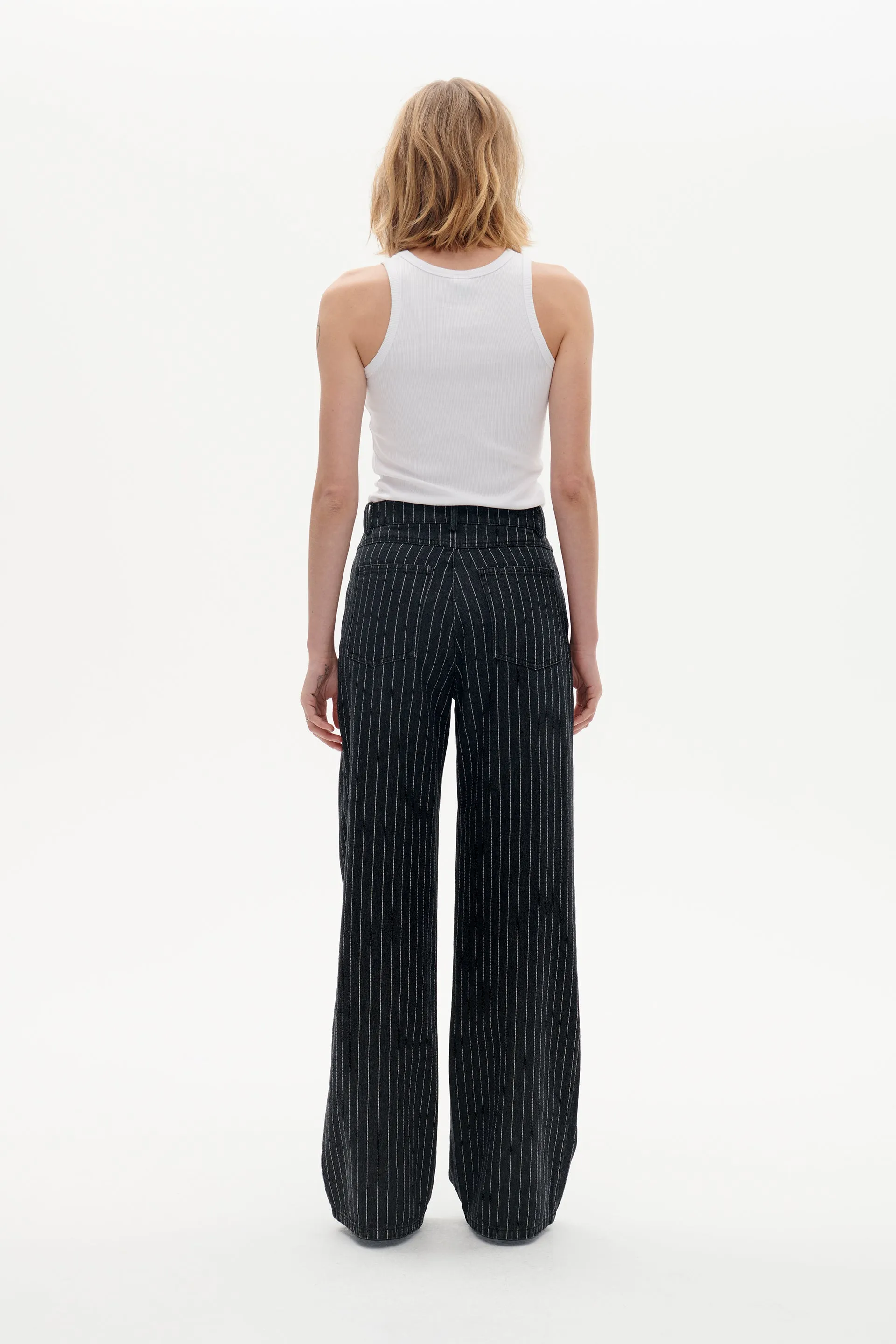 NINI | Black Pinstripe Denim