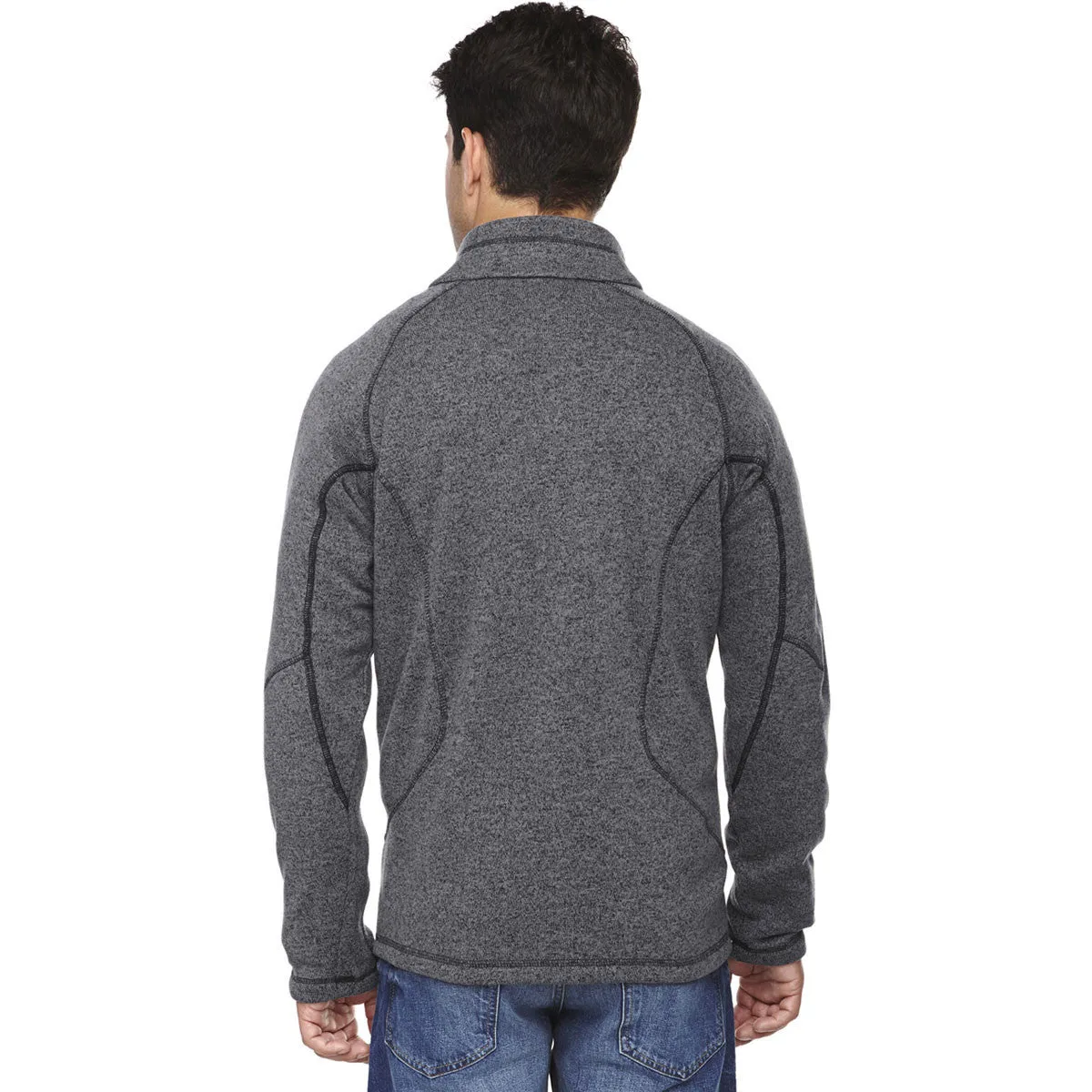 North End Men's Heather Charcoal Peak Sweater Fleece Jacket