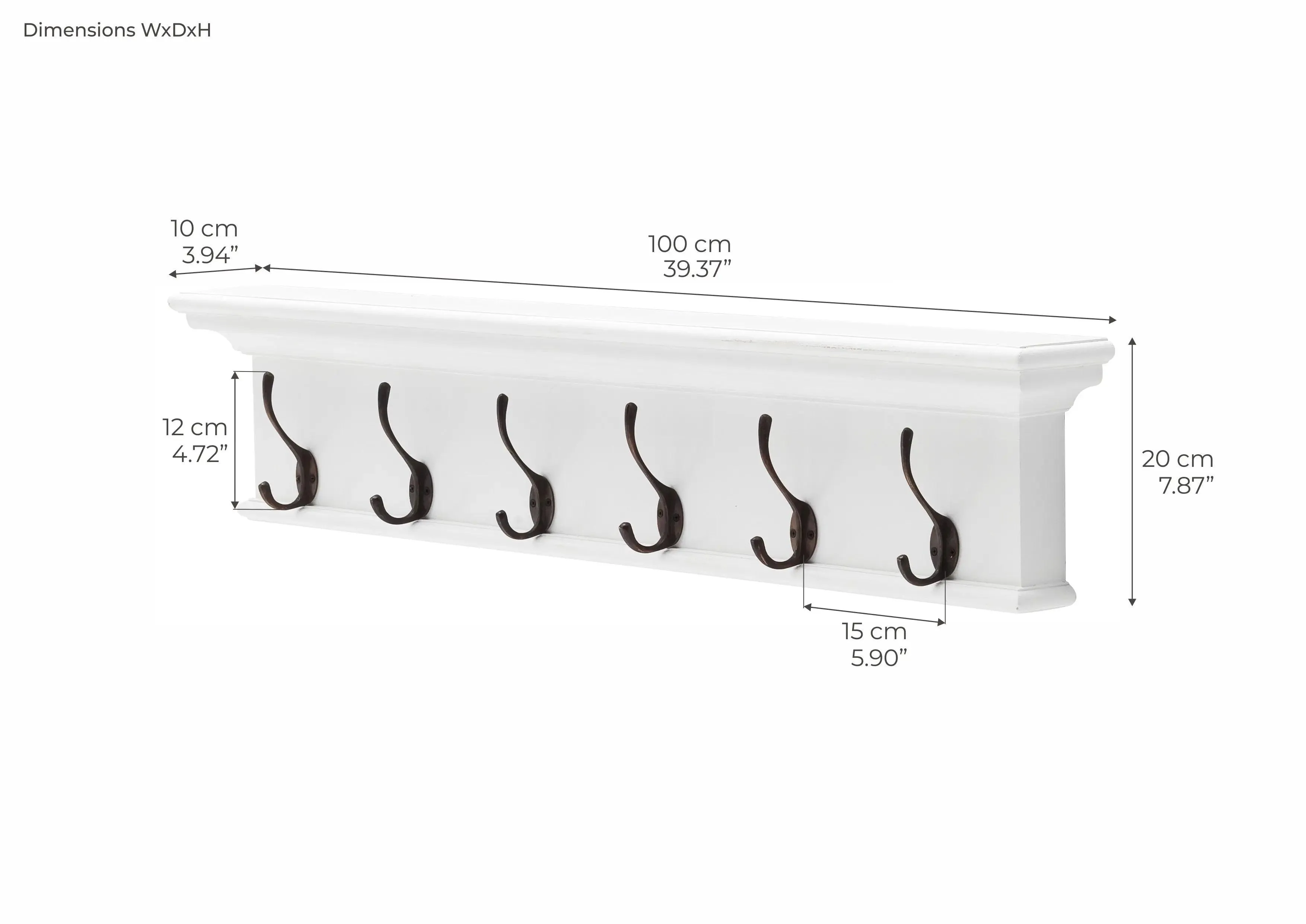 NovaSolo 6 Hook Coat Rack