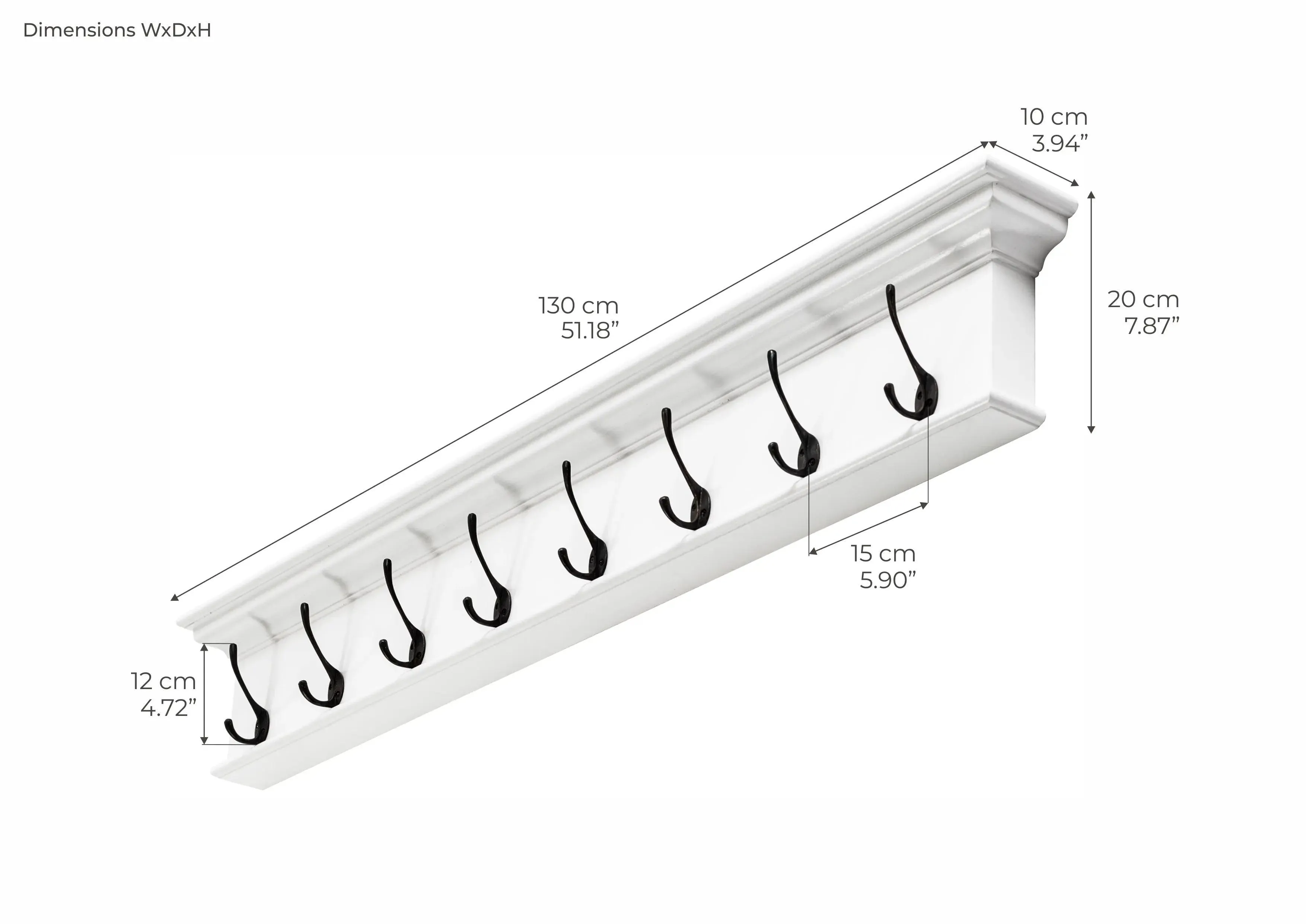 NovaSolo 8 Hook Coat Rack D161