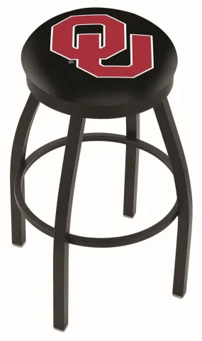 Oklahoma Sooners HBS Black Swivel Bar Stool with Cushion