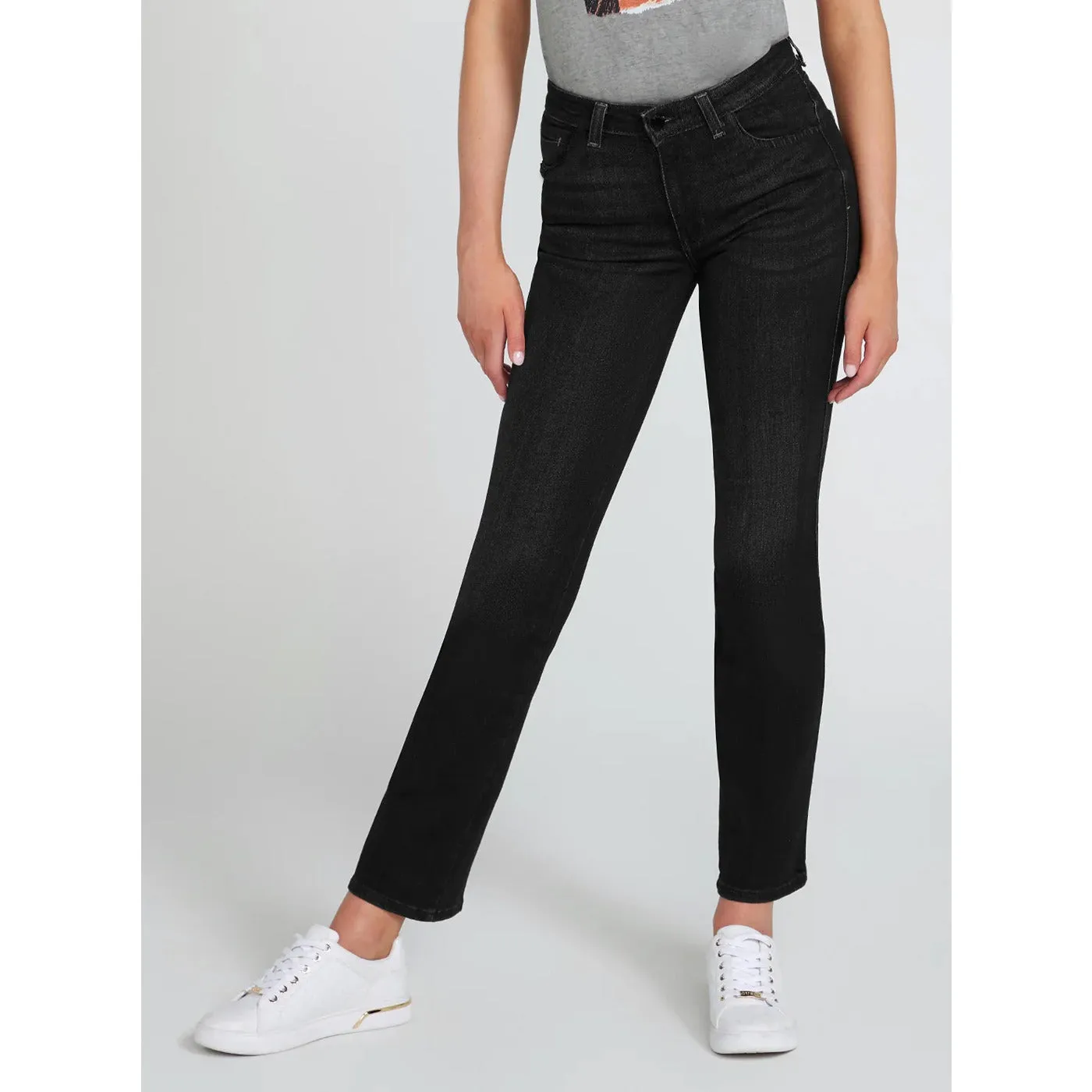 Orbit Wash High Rise Straight Jeans