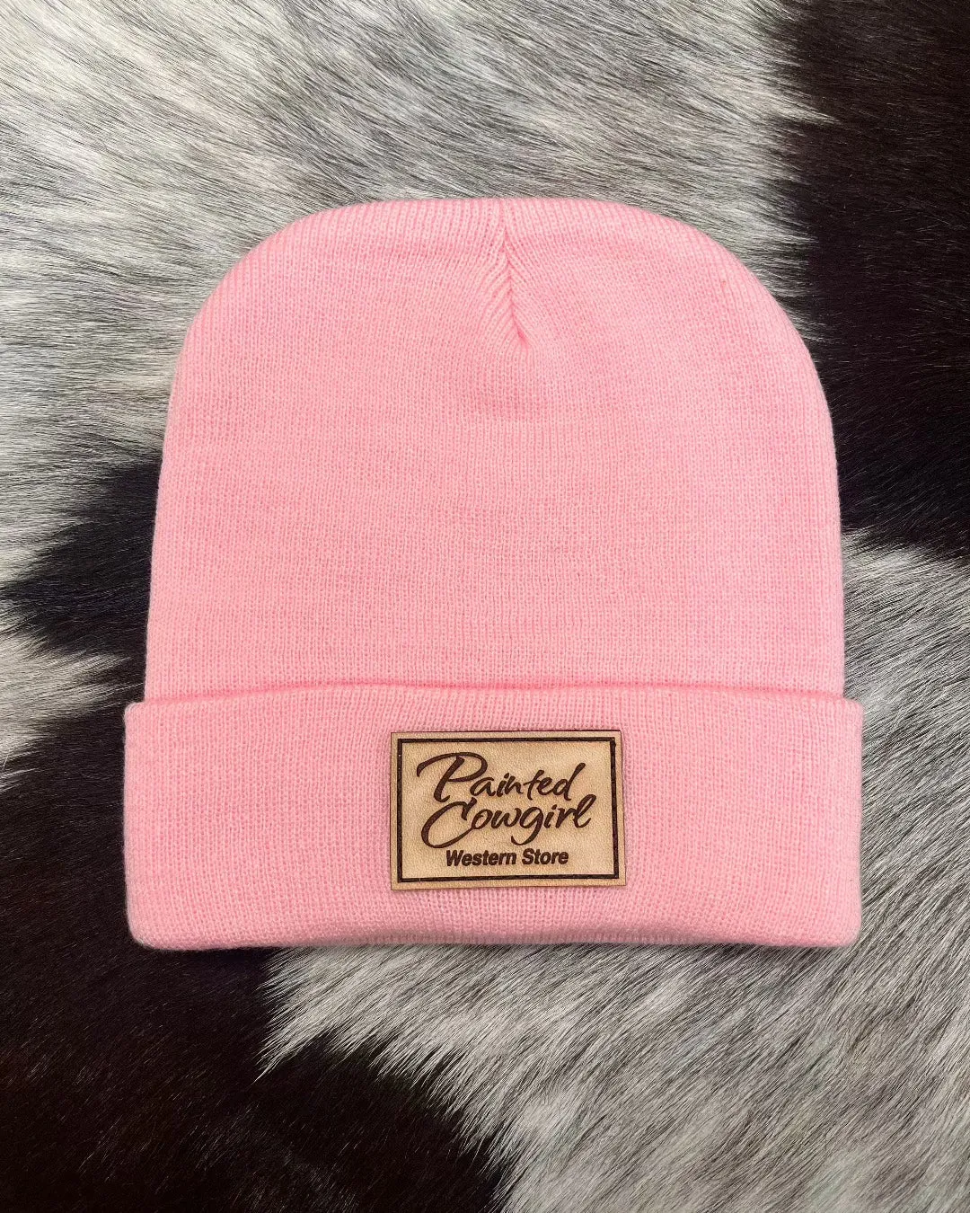 Painted Cowgirl Pink Logo Beanie