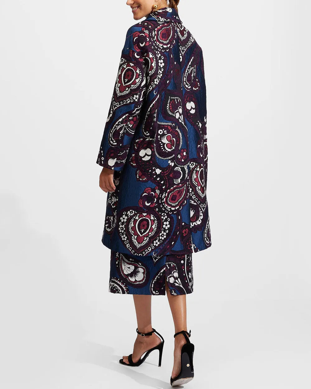 Paisley Blu Boxy Coat