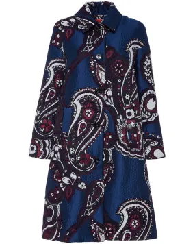 Paisley Blu Boxy Coat