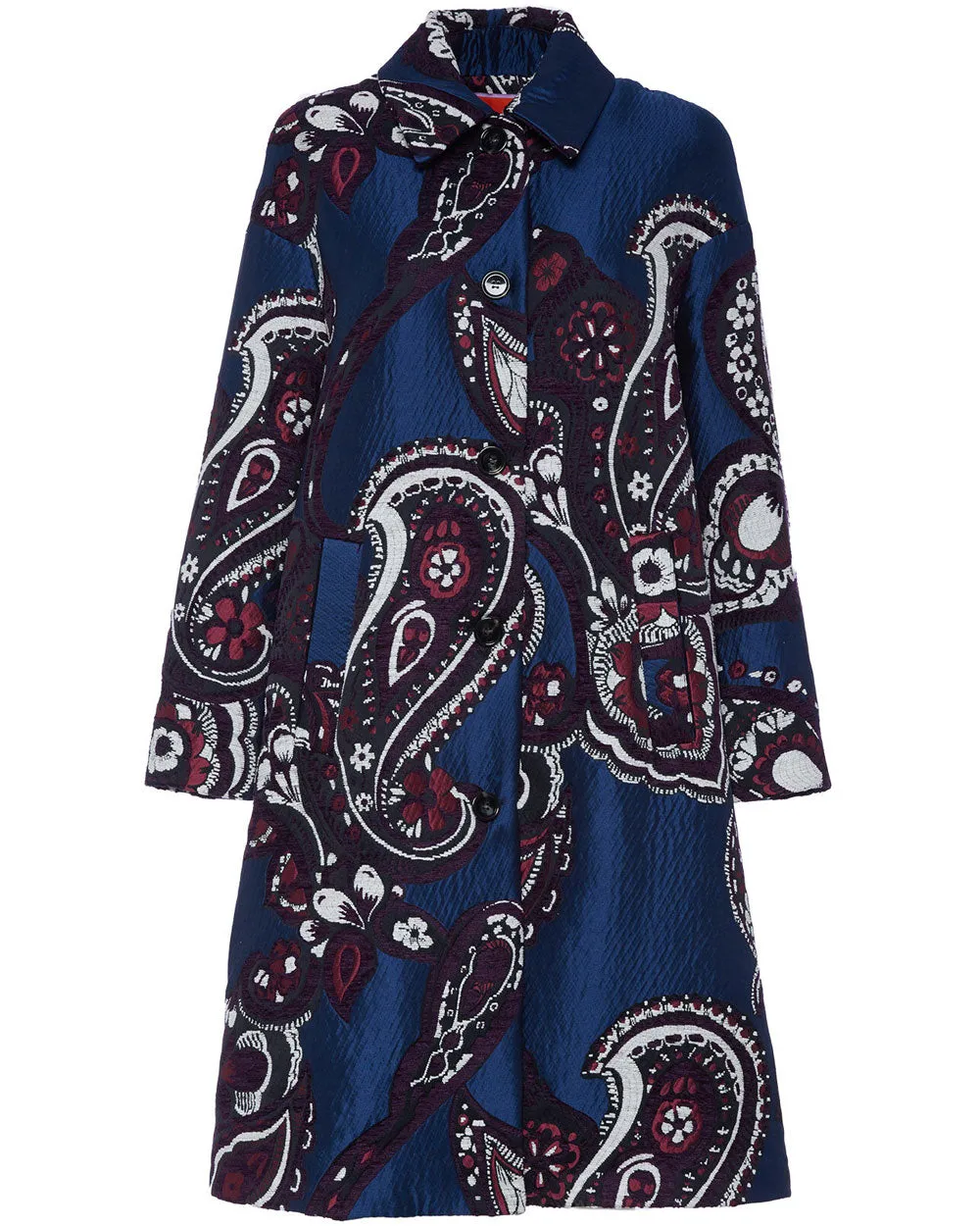 Paisley Blu Boxy Coat