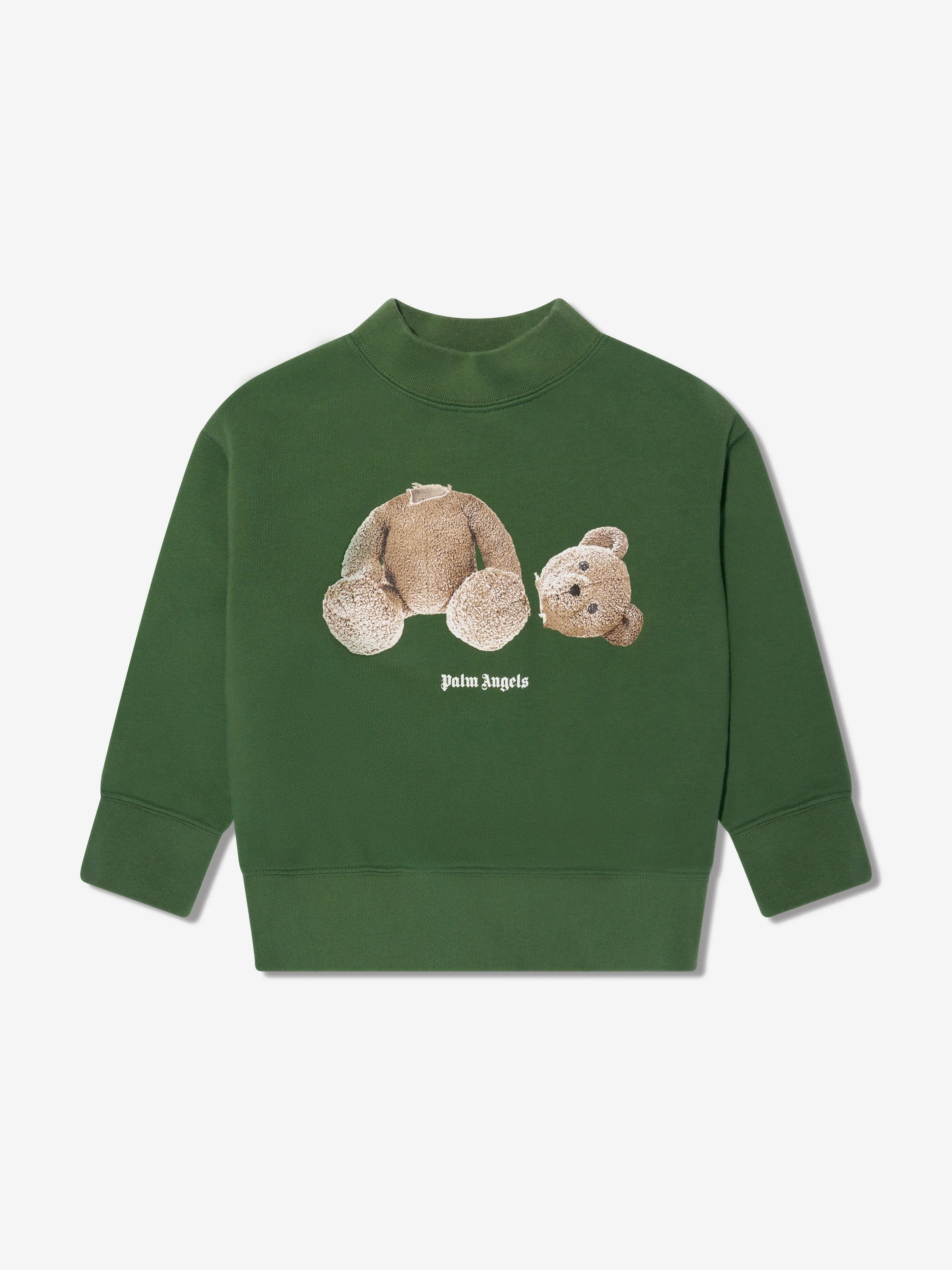 Palm Angels Boys Bear Sweatshirt in Green