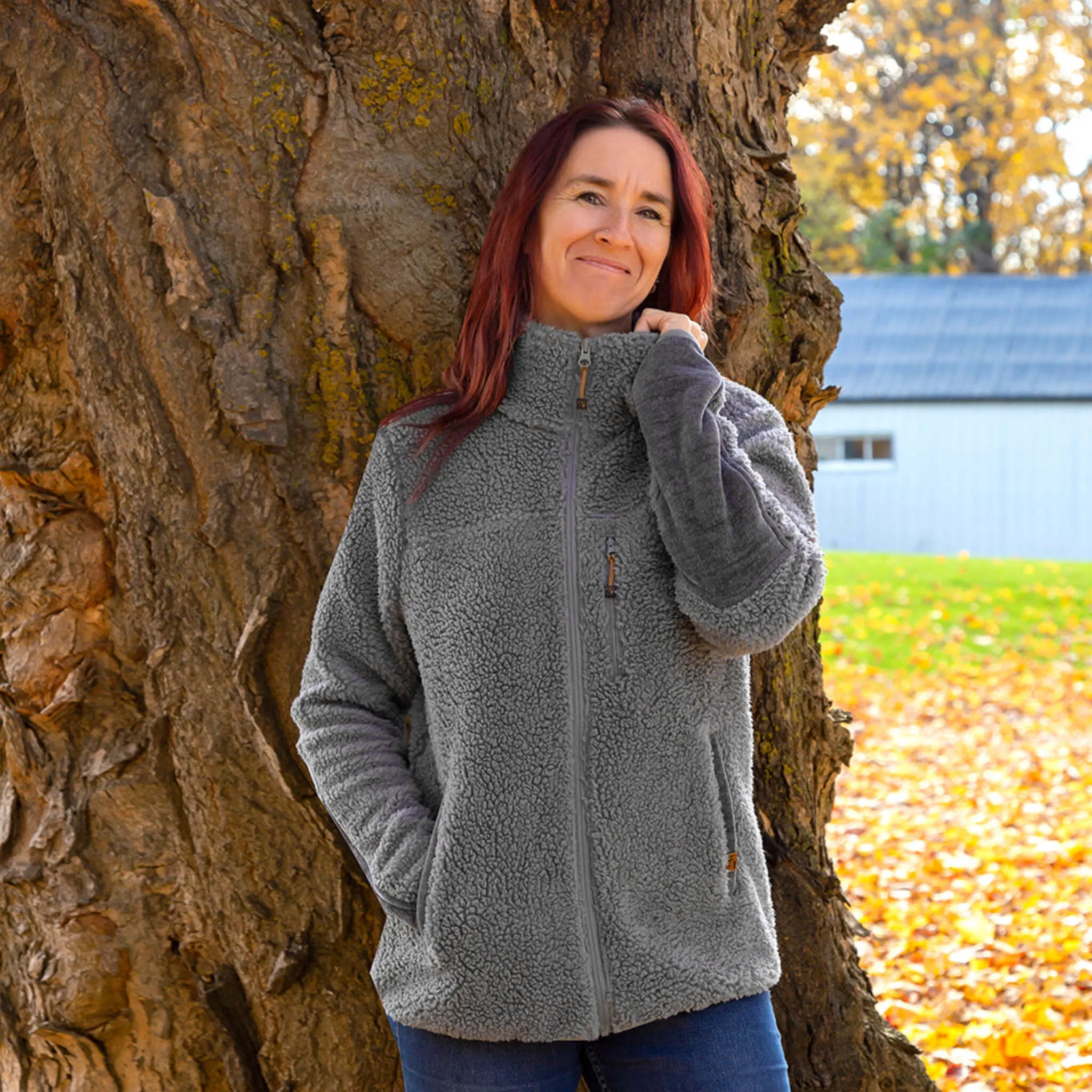 P&F Women's Heavy-Duty Sherpa Fleece Jacket with YKK Zipper, Durable Forearm Yokes, Brushed Interior, Multiple Pockets, Warmth & Comfort | Sizes XS-2XL