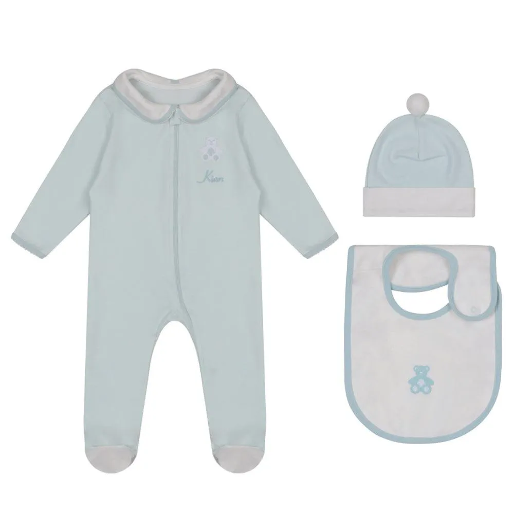 Personalised Personalised 3-Piece Organic Cotton Teddy Smart-Zip Set