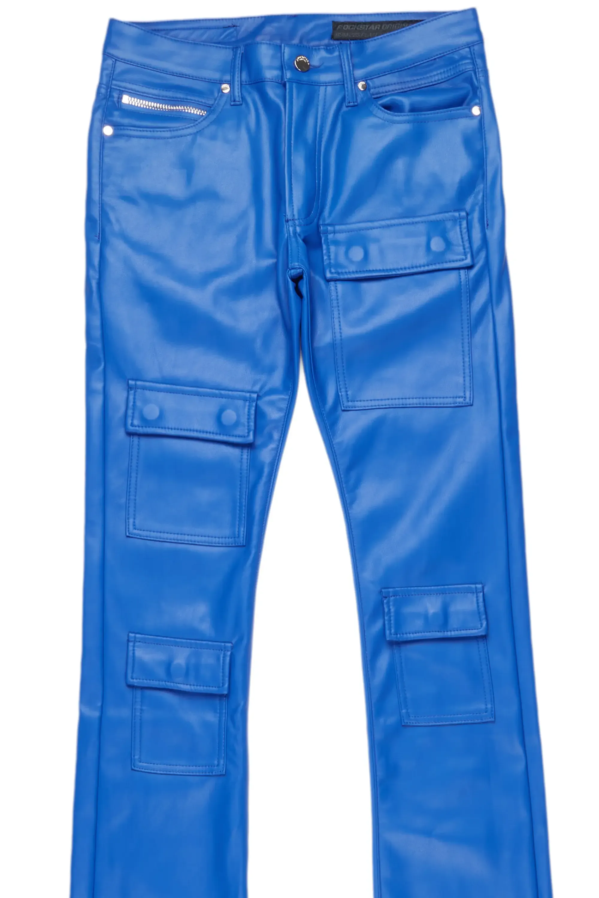 Petrus Royal Faux Leather Super Stacked Flare Jean