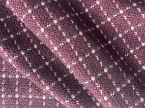 Plum & Pink Windowpane Check Wool Blend Tweed (Made in Italy)