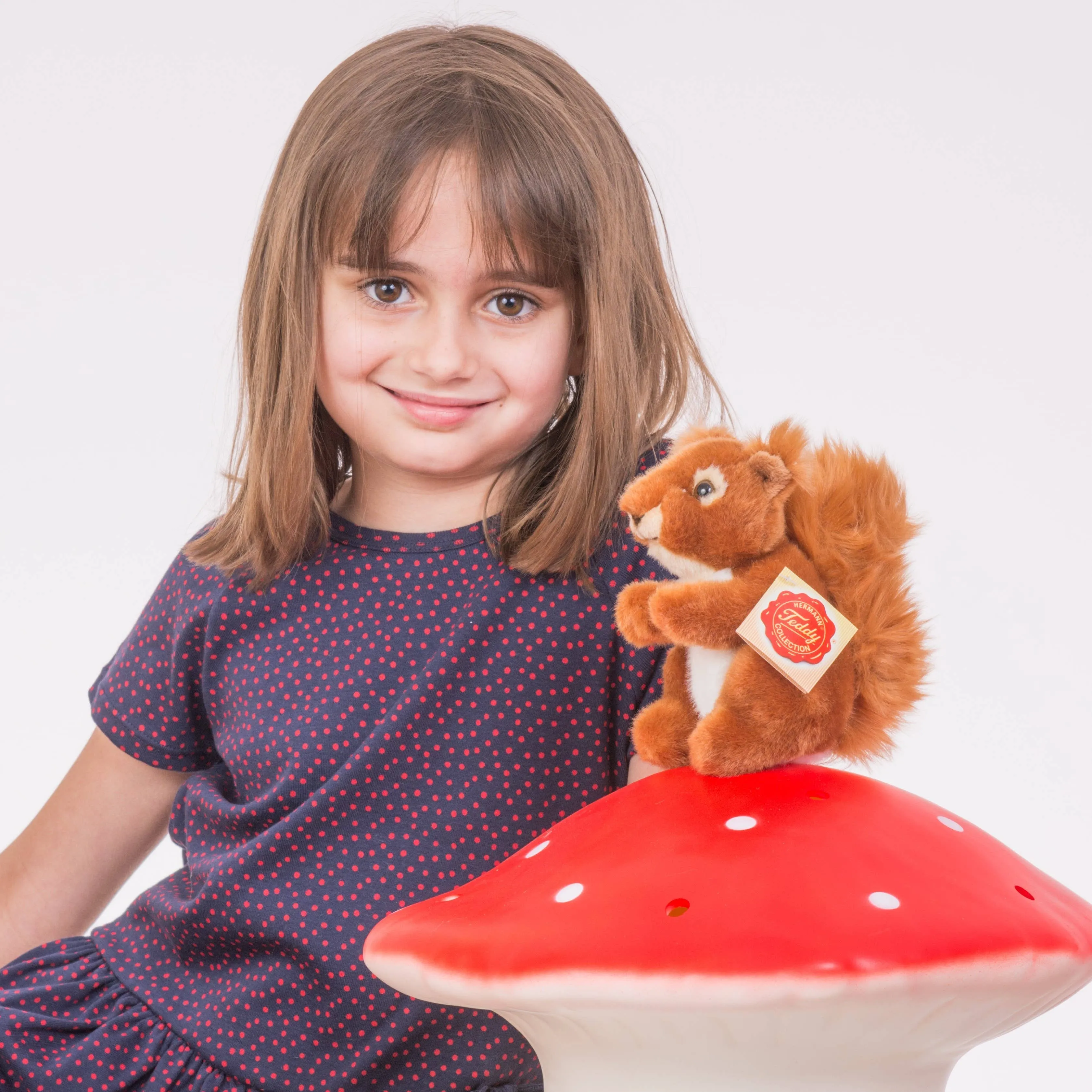 Plush Red Squirrel with Tufted Ears 14 cm - plush toy by Teddy Hermann