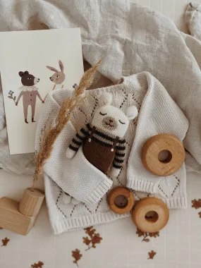 Polar bear knit toy | nut overalls