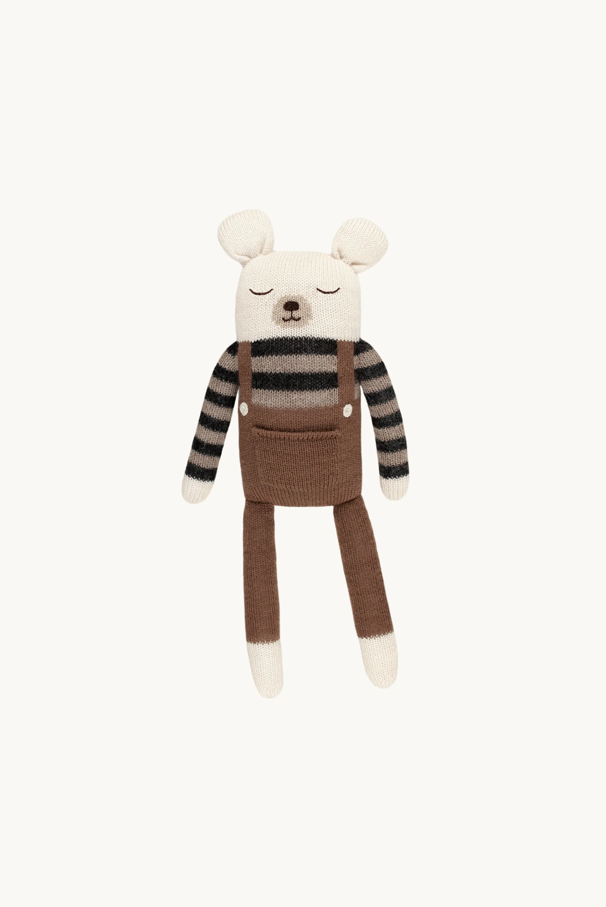 Polar bear knit toy | nut overalls