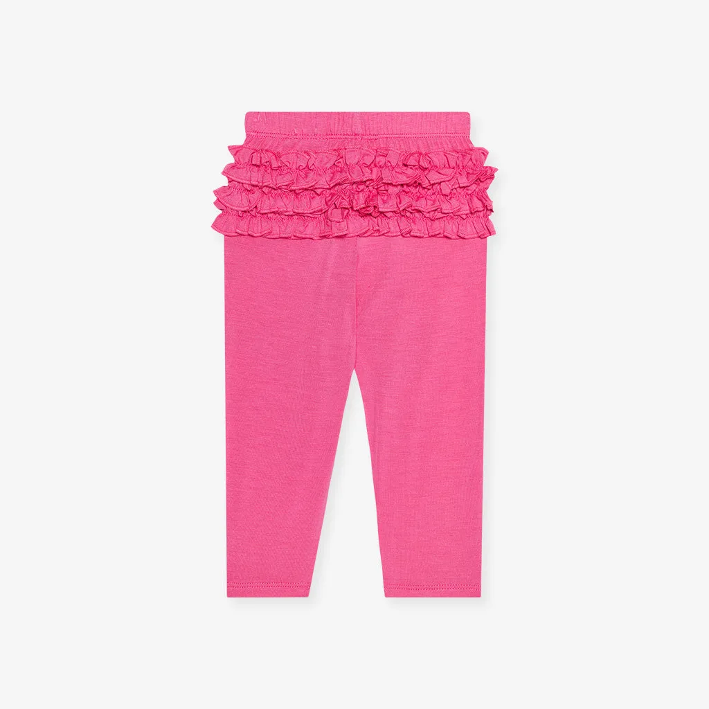 Posh Hot Pink Ruffled Bum Leggings